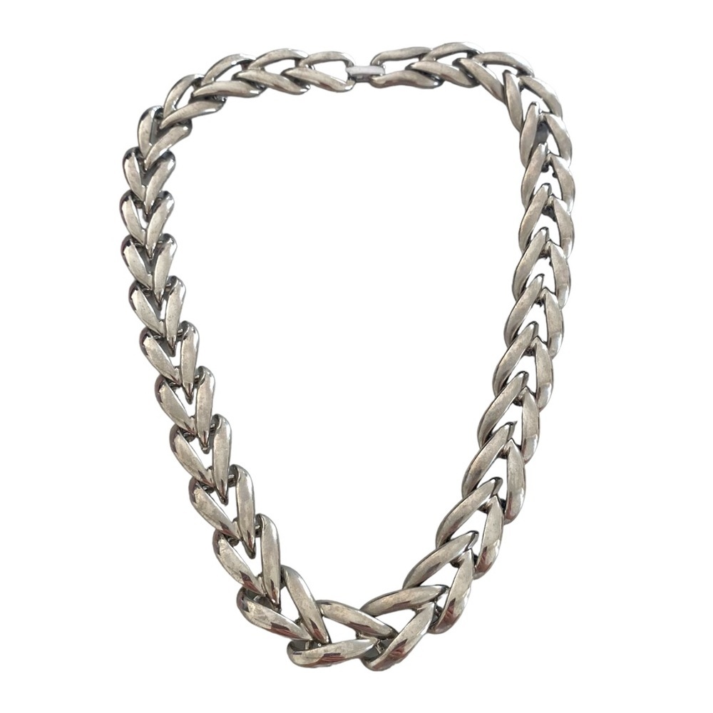 Vintage Napier silver tone collier necklace chain chunky